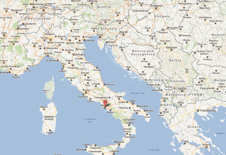 map of napoli italy